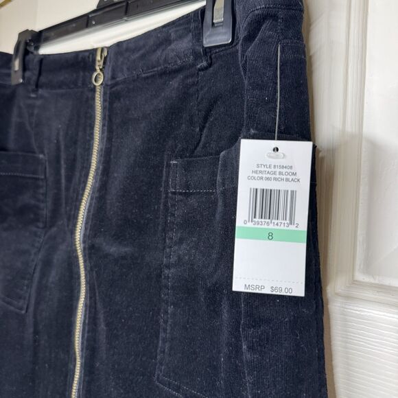 1.State Women's Black Short Full Zip Pencil 2 Pocket Skirt Size 8 NEW WITH TAGS - Picture 3 of 6